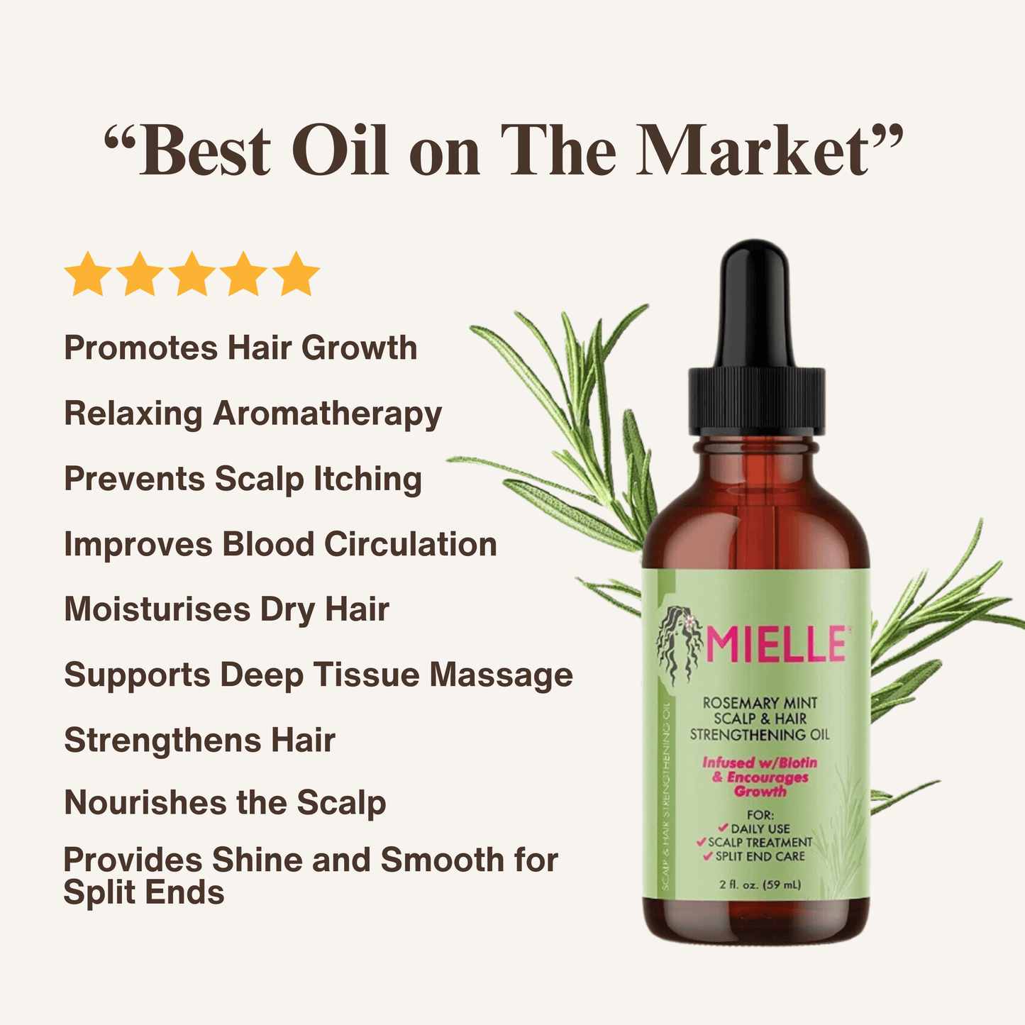 ElevaHair™ Rosemary Scalp & Hair Strengthening Oil